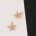 Macro detail of star-shaped pendants with gold plating and cubic zirconia inlay - Starfish Shape Style