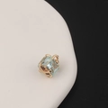 Close-up of a square light blue zircon pendant with gold-plated claw setting for DIY jewelry - Blue (3#)