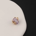 Macro detail of square purple zircon pendant in gold plating for jewelry making - Purple (2#)