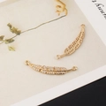 Detail van vergulde veerhangers met witte zirkonia voor DIY-sieraden en armbanden - 4# Veer Ontwerp (T0018)