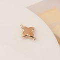 Macro shot of gold-plated pink crystal four-leaf clover charm with dual-loop connectors - Peach Pink Style (2#)
