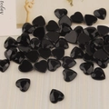 12mm zwarte acryl hartjes met gefacetteerd oppervlak voor DIY knutselwerk en decoratie - Zwart