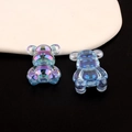 Detail view of aurora pearlescent resin bear beads for DIY jewelry making accessories - Style 7 (Mint Green)