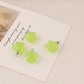 Translucent jelly green acrylic star pendants with silver metal loops for DIY jewelry - Light Green