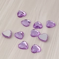 Strass acrilici viola da 8mm a forma di cuore con retro piatto per gioielli e artigianato - Cuore Piatto 8mm / Viola Medio