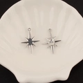Octagon star alloy pendant with cubic zirconia inlay for DIY jewelry making - 10# Star Cross Style (Clear Rhinestone)