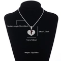 Dettaglio della collana con pendente a cuore spezzato con dimensioni e catena a corda - Catena a Corda Argento con Pendente Cuore Infranto 1 (N02354-51)