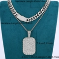 Hiphop Silberne Panzerkette und Anhänger Set mit glitzernden Strasssteinen besetzt - Silberne Panzerkette Set (N04791S)