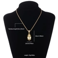 Pendentif ballon de rugby glacé avec chaîne corde dorée de 50 cm pour hommes - Collier Pendentif Rugby Chaîne Corde / Or