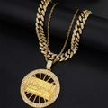 Hip-Hop Goldene Cuban Kette mit Iced-Out Leonardo da Vinci Letztes Abendmahl Anhänger - Panzerkette Set (N04791G) / Gold