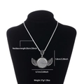 Colgante relicario de alas hip-hop en cadena de cuerda con diamantes de imitación - Conjunto de Colgante de Ala de Strass Negro y Blanco con Cadena de Cuerda (N02354-51) / Plateado