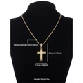 Men's gold cross pendant necklace with twisted rope chain on jewelry display - Gold Rope Chain Necklace (N02355-51)