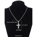 Silver iced out cross necklace with full cubic zirconia stones and twisted rope chain - Twist Chain / Silver