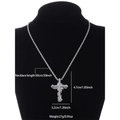 Punk hiphop double layer silver cross pendant necklace with 50cm twist chain - Silver Double Layer Cross Twist Chain Necklace (N02354-51)
