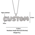 Custom iced out brass pendant necklace with cubic zirconia and twisted rope chain - Large CUSTOM Letter Style (N03395)