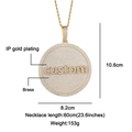 Iced out custom letter pendant necklace in gold-plated brass with micro pave zircons - Round Stereoscopic CUSTOM Style (N03399)