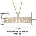Custom iced out brass pendant necklace with gold plating and shiny cubic zirconia stones - Extra Large CUSTOM Style (N03222)