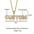 Custom gold plated copper hip hop letter pendant with zircon stones and sizing info - Custom CUSTOM Style (N03188)