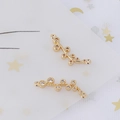 Detail view of gold leaf vine connectors with sparkling cubic zirconia for DIY jewelry - Flower Vine Shape (3#)
