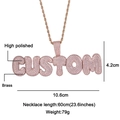 Custom rose gold iced out hip hop letter necklace with brass and AAA zircon stones - CUSTOM Letter Custom Style (N03228)