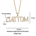 Customized iced out letter necklace with gold twisted chain and cubic zirconia inlay - Inlaid Rhinestone CUSTOM Style (N03389)
