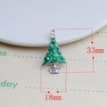 Christmas tree alloy charm in green enamel finish with white dots for DIY jewelry - Christmas Tree Style 1 / Christmas Tree Style 1 (3#)