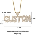 Iced out gold custom letter hip hop necklace with crown pendant and twist chain - Crown CUSTOM Style (N03386)