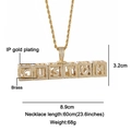 Custom iced-out hip hop name necklace with gold-plated 60cm rope chain and CZ stones - CUSTOM Block Custom Style (N03390)