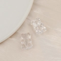 Macro shot of transparent jelly resin bear charms for DIY jewelry and hair accessories - Clear White