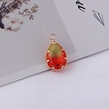 Détail d'un pendentif en cristal en forme de goutte d'eau avec bordure dorée polie - 7# Dégradé Jaune Orange Rouge / 10*19MM