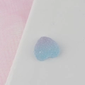 Macro detail of blue and pink gradient heart candy resin charm with sugar grain texture - Large Blue Heart Style