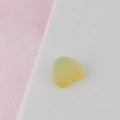 Macro detail of heart-shaped gradient gummy charm with fine matte sugar texture - Large Yellow Heart Style