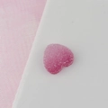 Detail of pink heart-shaped resin bead with crystal sugar coating for DIY crafts - Large Purple Heart Style