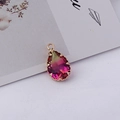 Water drop crystal pendant with yellow to rose red gradient in gold metal frame - 10# Yellow Pink Gradient / 10*19MM