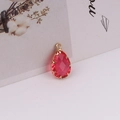 Water drop red crystal pendant with gold plating for handmade jewelry making - 14# Bright Red / 10*19MM