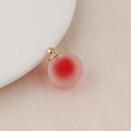 Frosted gradient bubble bead pendant with golden clasp on soft textured fabric - 16mm / Red