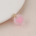 Macro shot of a pink frosted bubble bead with a golden alloy loop for DIY jewelry making - 16mm / Pink