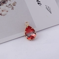 Pendentif en cristal rouge taillé en goutte avec bordure dorée et boucle de suspension - 5# Rouge / 10*19MM