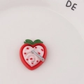 Close-up of DIY resin strawberry bowl with pink cream and silver spoon for crafts - Heart Strawberry Bowl Style (3#)