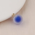 Close-up of frosted gradient blue bubble bead with golden hook for DIY jewelry making - 16mm / Sapphire Blue