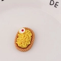 Detailed view of DIY resin charm shaped like a mini fried egg toast for handmade crafts - Fried Egg Combo Style (4#)