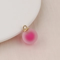 Macro shot of gradient rose red bubble bead with gold loop for DIY jewelry - 16mm / Rose Red