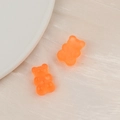 Cute translucent orange resin bear charms for DIY jewelry and hair accessories - Orange Yellow