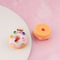 Macro shot of colorful resin donut charms with XOXO heart detail for DIY crafts - Pink XOXO Donut (4#) / 1 Piece