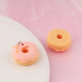 Miniature pink sprinkle donut and orange macaron for DIY phone case craft and jewelry - Pink Sprinkle Donut (6#) / 1 Piece