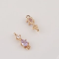 Détail des breloques en zircon avec placage en or rose pour la création de bijoux DIY - 1 pièce / Lavande