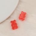 Translucent red resin gummy bear charms for DIY jewelry and craft making - Red