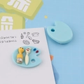 DIY resin light blue artist palette with miniature brush for phone case decoration - Blue