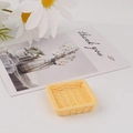Detailed view of yellow resin mini woven tray model for DIY cream glue phone case crafts - Square Yellow