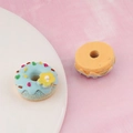 Miniature blue flower donut and yellow dessert resin charms for DIY craft making - Blue Floral Donut (5#) / 1 Piece